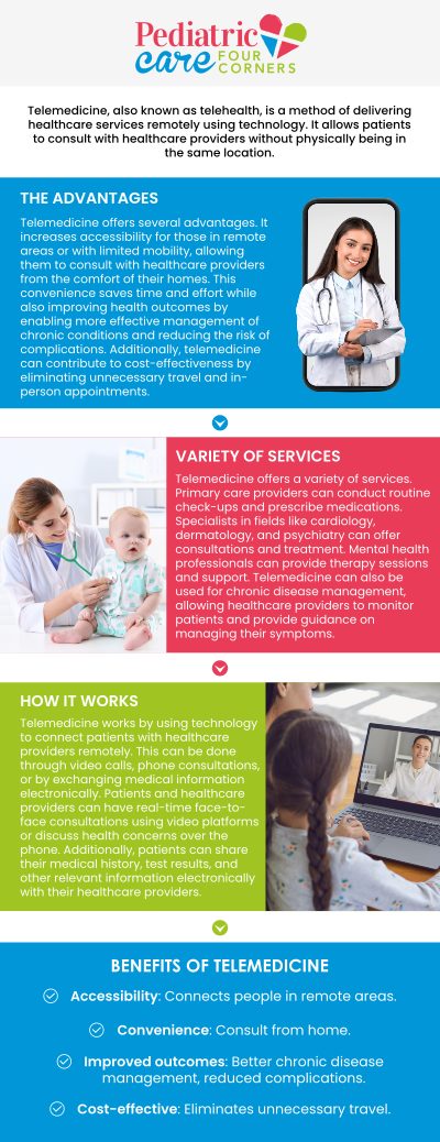 With the growing need for convenient healthcare, Dr. Eiman ElSayed, MD, at Pediatric Care of Four Corners, offers secure pediatric telehealth services in Davenport, FL. Parents can easily schedule virtual appointments for minor illnesses, follow-ups, or behavioral concerns, ensuring children receive timely, compassionate care without leaving home while maintaining the same level of professional attention as in-person visits. For more information, contact us or schedule an appointment online. We are conveniently located at 2516 Sand Mine Rd, Davenport, FL 33897.